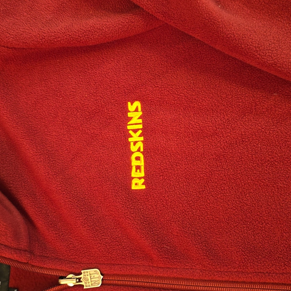 NFL Pro Line Mens Size Large Washington Redskins Jacket Burgandy Fleece Full Zip - Picture 2 of 10